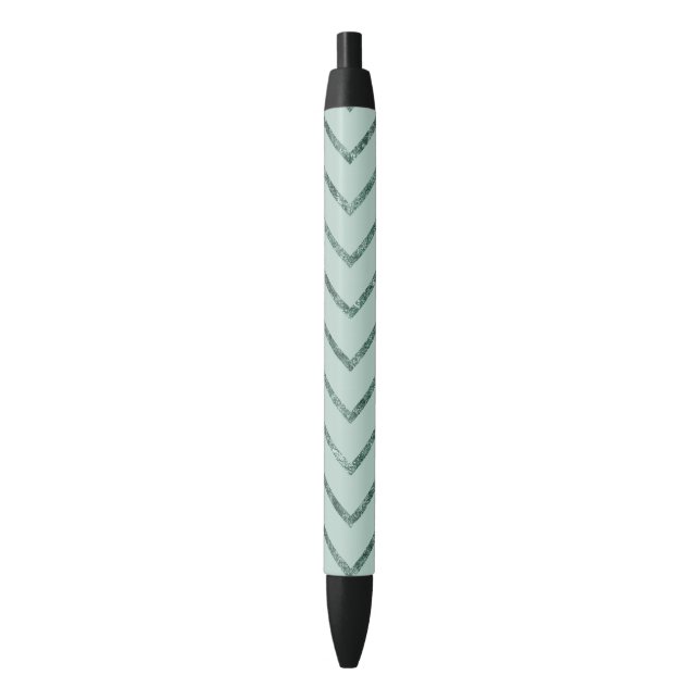 Mint Glam Chevron Zigzag Stripes Pen (Front Vertical)
