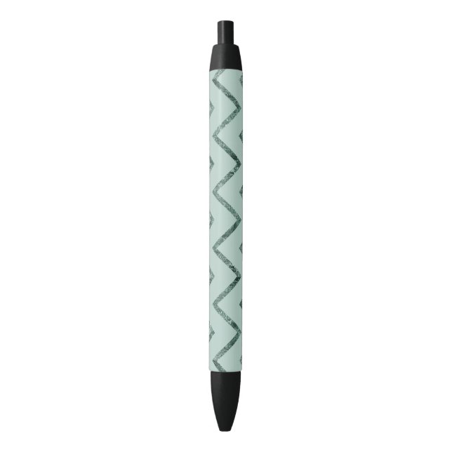Mint Glam Chevron Zigzag Stripes Pen (Front Vertical)