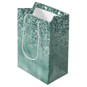 Mint Glam Glitter Glitz Medium Gift Bag