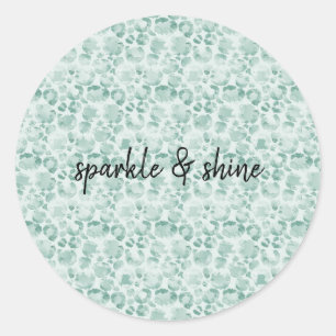 Mint Glam Leopard Print Classic Round Sticker