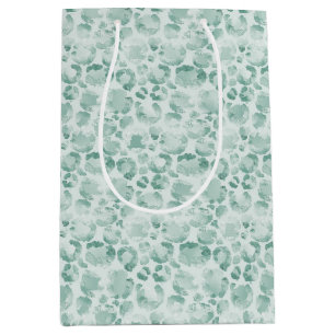 Mint Glam Leopard Print Medium Gift Bag