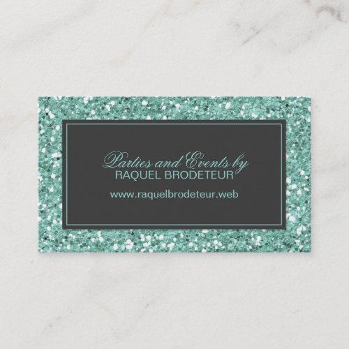 Mint Glitter Look Appointment Business Card