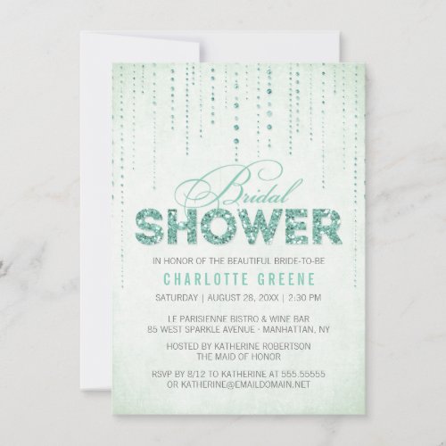 Glitter Look Bridal Shower Invitation