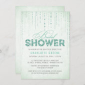 Mint Glitter Look Bridal Shower -4.5" x 6.25" Invitation (Front/Back)