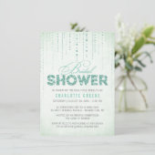 Mint Glitter Look Bridal Shower -4.5" x 6.25" Invitation (Standing Front)