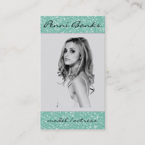 Mint Glitter Model Actress Singer Business Cards