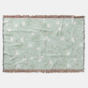 Mint Glitter Throw Blanket