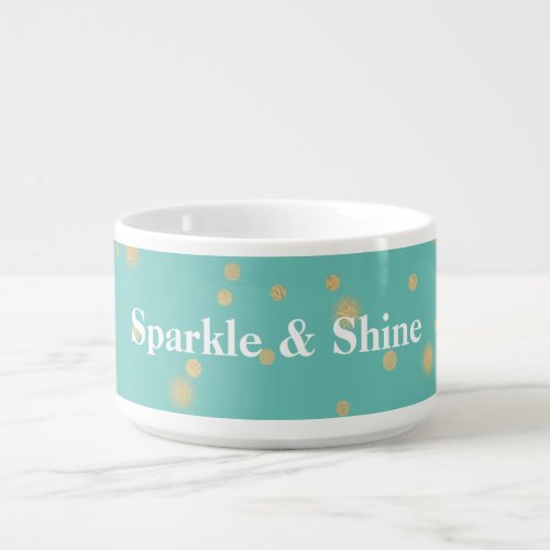 Mint Gold Confetti Bowl