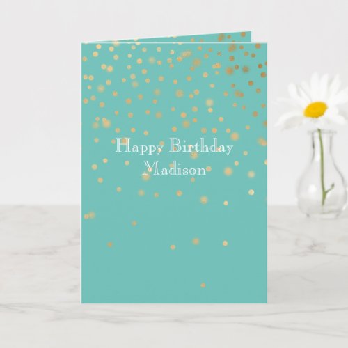 Mint Gold Confetti Card