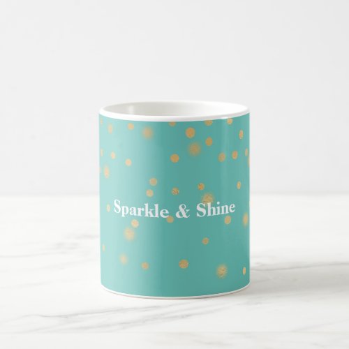 Mint Gold Confetti Coffee Mug