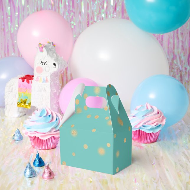 Mint Gold Confetti Favor Boxes (Party)