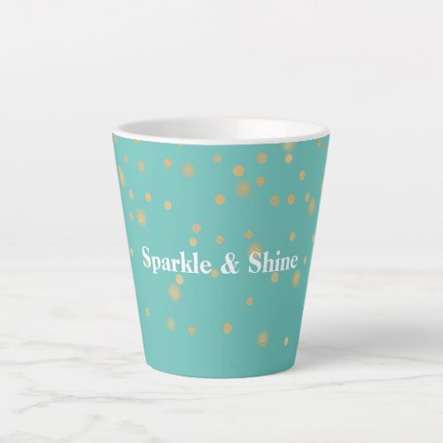 Mint Gold Confetti Latte Mug