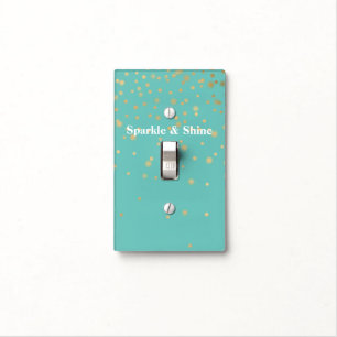 Mint Gold Confetti Light Switch Cover