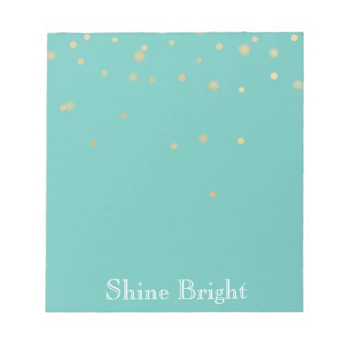 Mint Gold Confetti Notepad