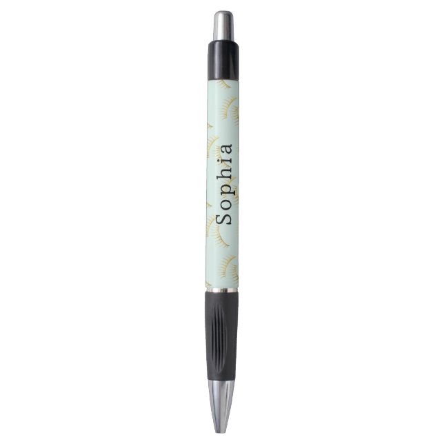 Mint Gold Eyelashes Pen (Front Vertical)