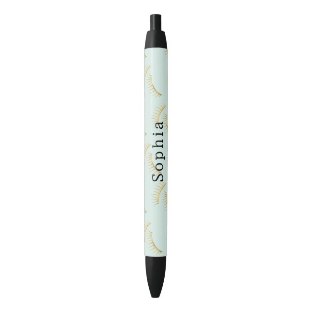 Mint Gold Eyelashes Pen (Front Vertical)