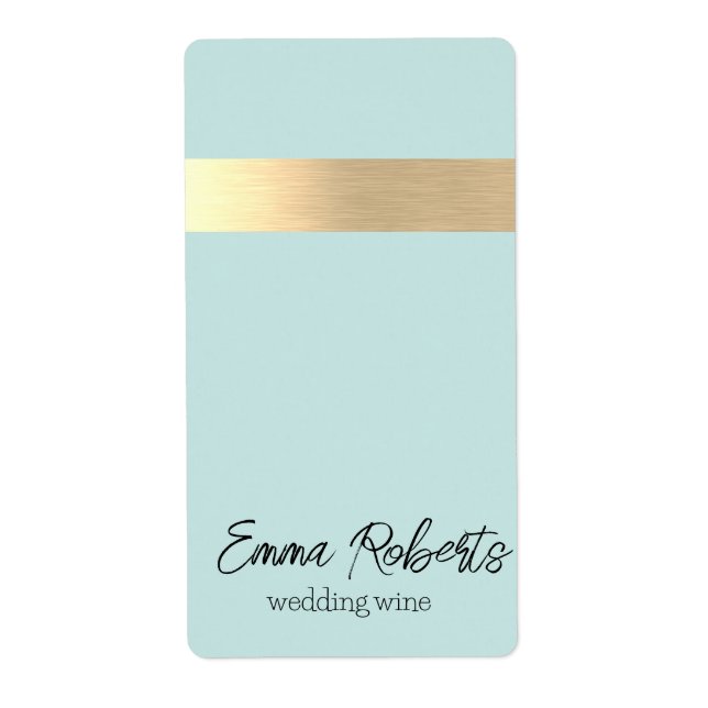Mint Gold Foil Rustic Faux  Label (Front)