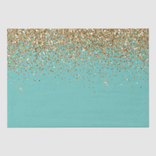 Mint Gold Glam Glitter Wedding Tissue Paper