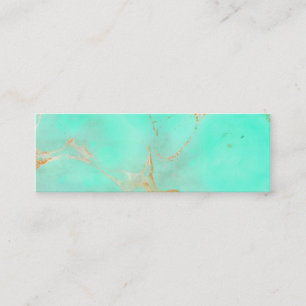 Mint & Gold Marble Abstract Aqua Teal Painted Look Mini Business Card