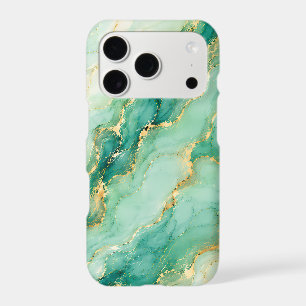 Mint & Gold Marble Luxury iPhone 17 Pro Case
