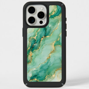 Mint & Gold Marble Luxury iPhone 15 Pro Max Case