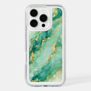 Mint & Gold Marble Luxury iPhone 16 Pro Case