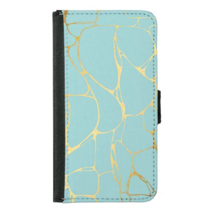 mint,gold,marbled,modern,trendy,chic,beautiful,ele wallet phone case for samsung galaxy s5
