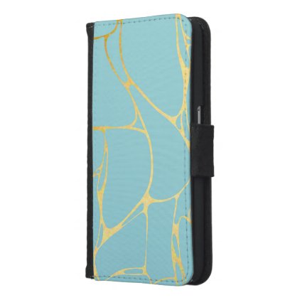 mint,gold,marbled,modern,trendy,chic,beautiful,ele wallet phone case for samsung galaxy s6