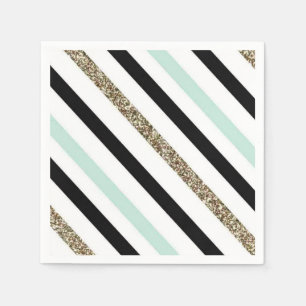 Mint Gold Striped Napkin
