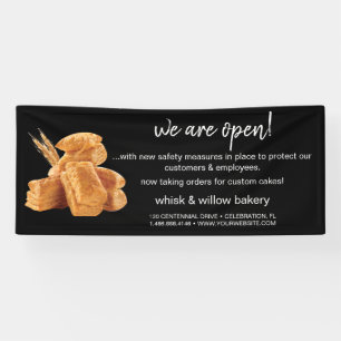 Mint & Gold Whisk Bakery Business Reopening Banner