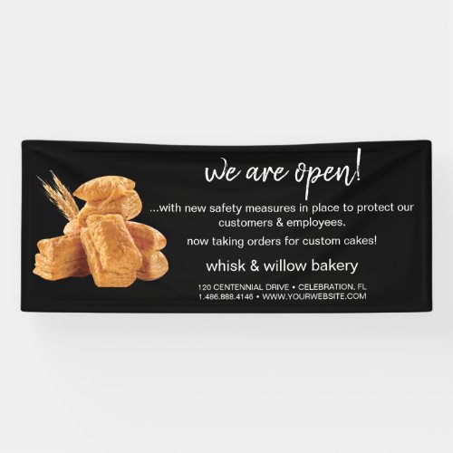 Mint  Gold Whisk Bakery Business Reopening Banner