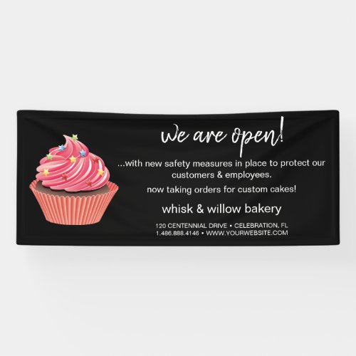 Mint  Gold Whisk Bakery Business Reopening Banner