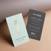 Mint & Gold Whisk | Bakery | Chef | Caterer Business Card