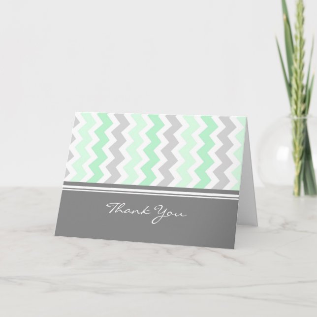 Mint Gray Baby Shower Hostess Thank You (Front)