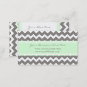 Mint Gray Chevron Retro Business Cards (Front/Back)