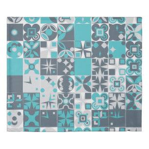 Mint Gray Pattern Duvet Cover