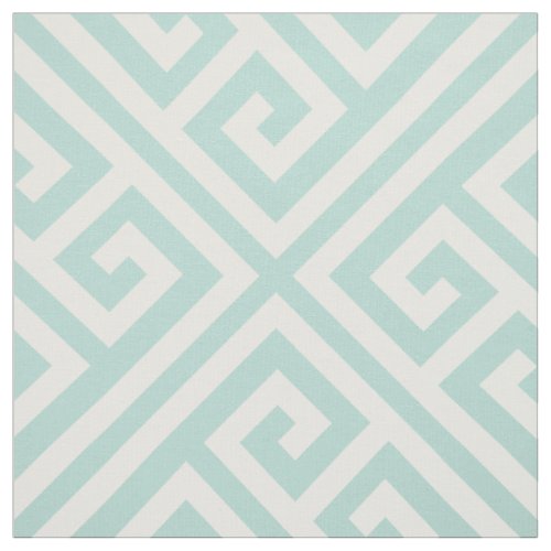 Mint Greek Key Large Scale Fabric