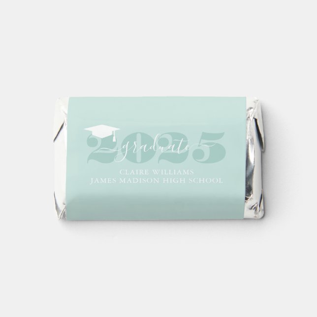 Mint Green "2025 Graduate" Personalized Photo Hershey's Miniatures (Front)