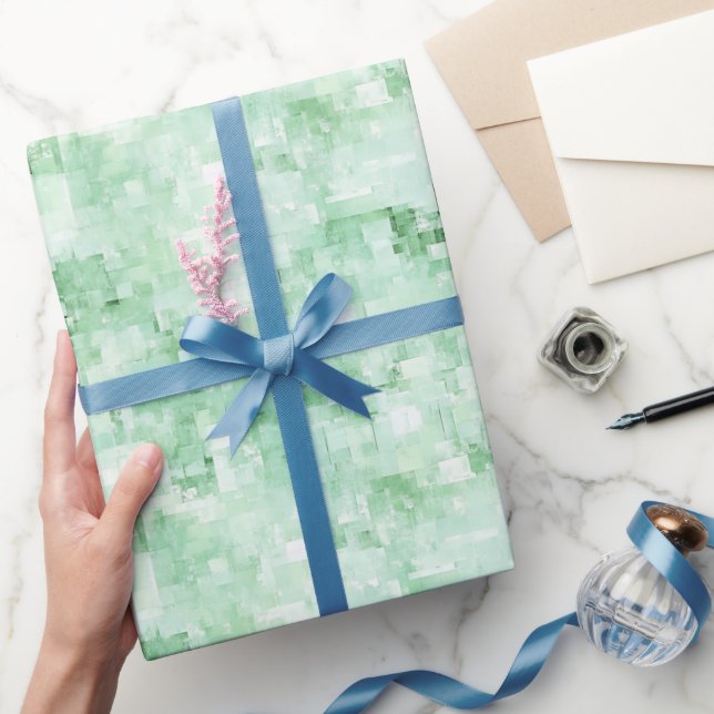 Mint Green Abstract  Wrapping Paper (Gifting)