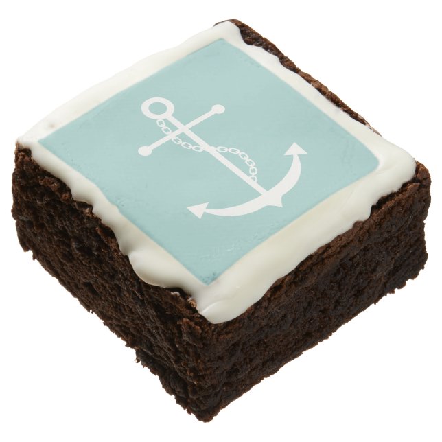 Mint Green Anchor Chocolate Brownie (Angled)
