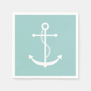 Mint Green Anchor Napkins