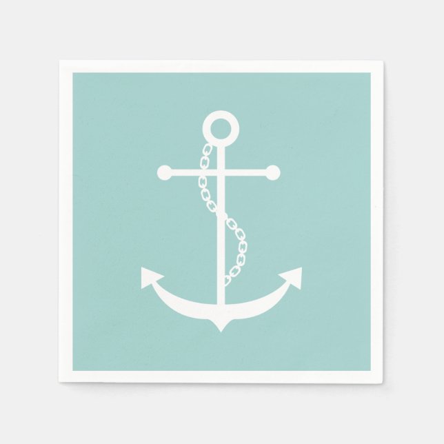 Mint Green Anchor Napkins (Front)
