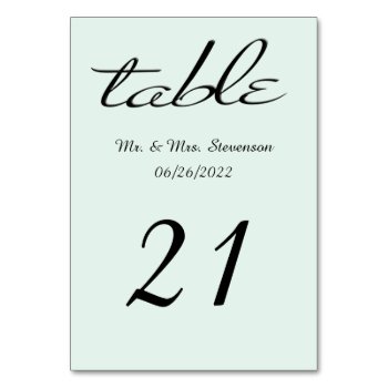 Mint Green and Black Name and Date Card