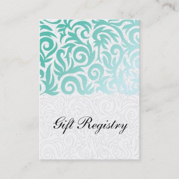 Mint Green and Black Swirling Border Wedding Business Card