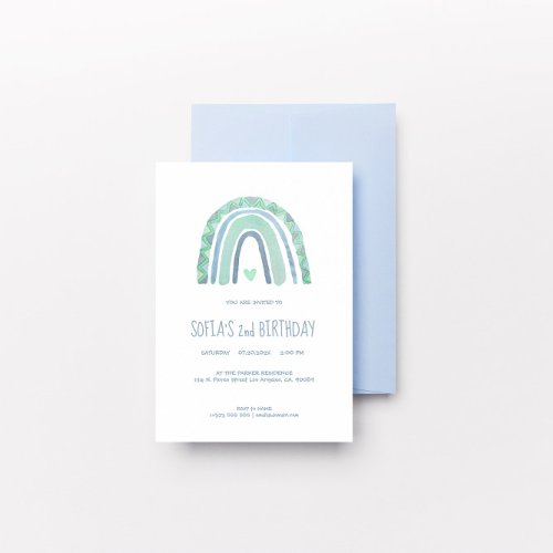 Mint_green and blue tone boho rainbow invitation