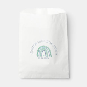 Mint-green and blue tone boho rainbow paper plates favor bag