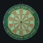 Mint Green and Brown Dartboard with Custom Text<br><div class="desc">Mint green and brown dart board with two custom text areas. You can easily change every color clicking on customize button.</div>