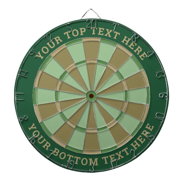 Mint Green and Brown Dartboard with Custom Text (Front)