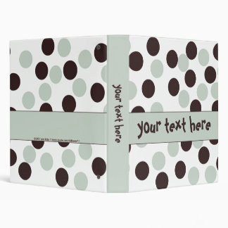 Mint Green and Brown Polka Dot Binder