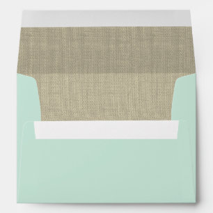 Mint Green and Burlap Envelope